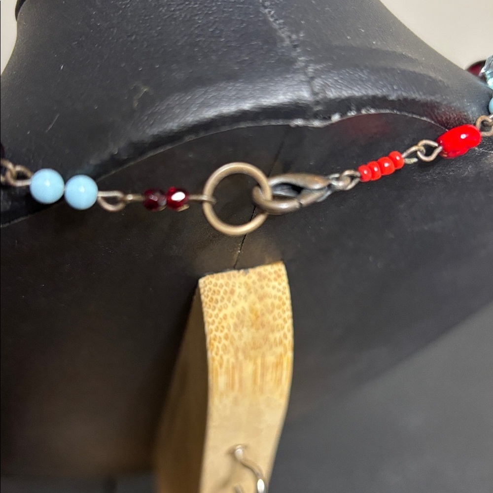 Vintage Elegant Dainty Multicolor Glass Mini Beaded Necklace Boho Western - Picture 4 of 7